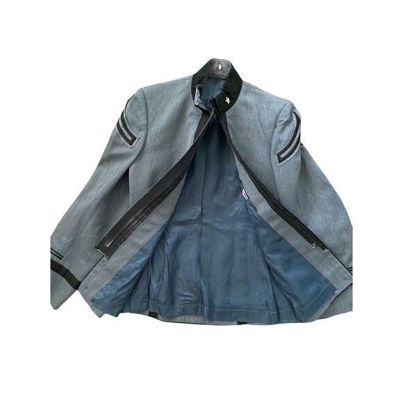 US Military West Point Cadet 1986 Fitted Medium Full Zip Blue Jacket - Picture 2 of 7